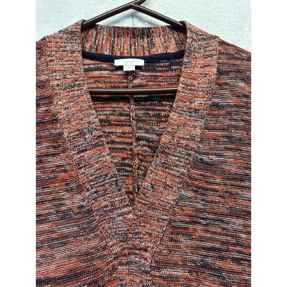 PureJill Womans Rust Multicolored Oversized V Neck Tunic Sweater XL Lagenlook - Picture 7 of 8